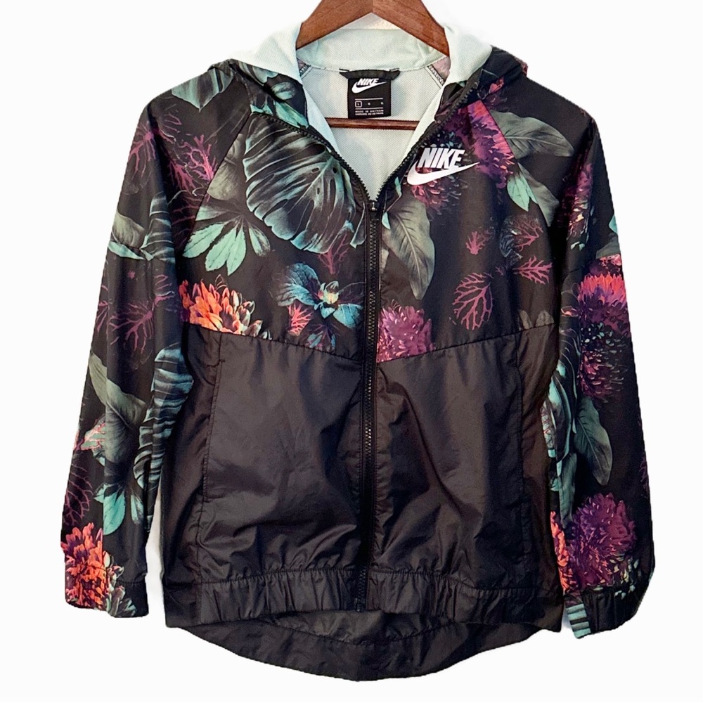 Girls Nike Plant Print Windbreaker Size L